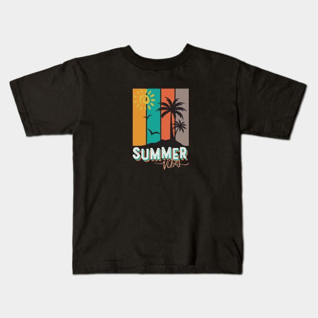 Summer Vibes Kids T-Shirt by Kittoable